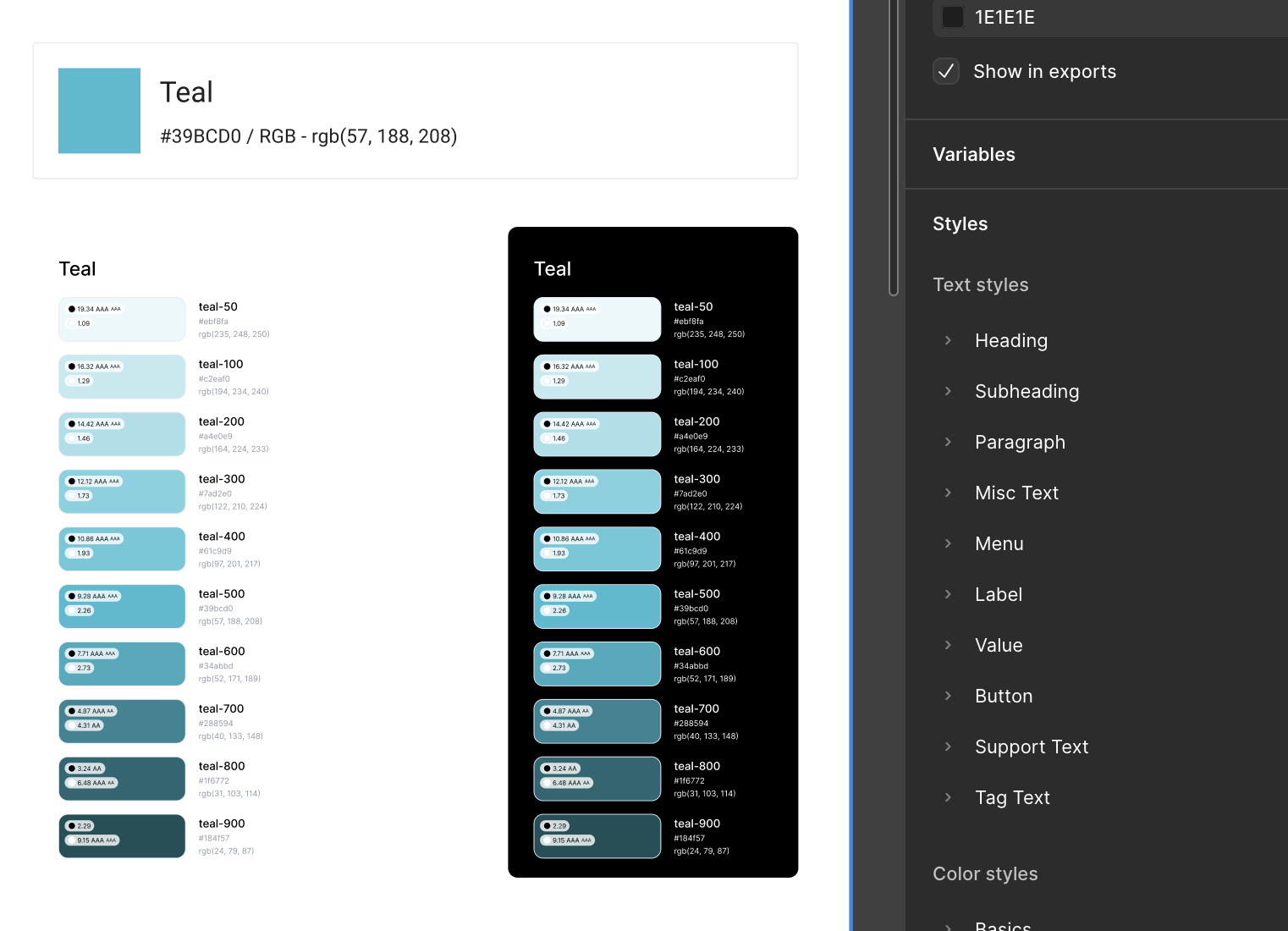 Design system foundation tokens and styles
