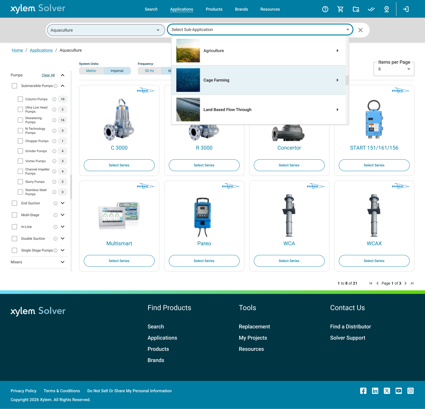 Application-based cards view with sub-application drill-down